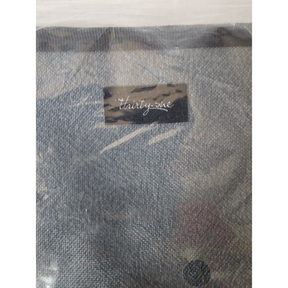 Thirty One 31 Round Utility Tote Bag Double Strap Denim Distressed - Picture 3 of 4